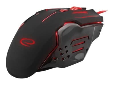 Esperanza MX403 APACHE - Mus - ergonomisk - högerhänt - 6 knappar - kabelansluten - USB - röd