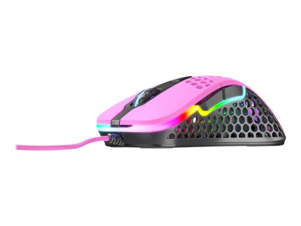 Xtrfy M4 RGB - Mus - högerhänt - optisk - kabelansluten - USB - rosa