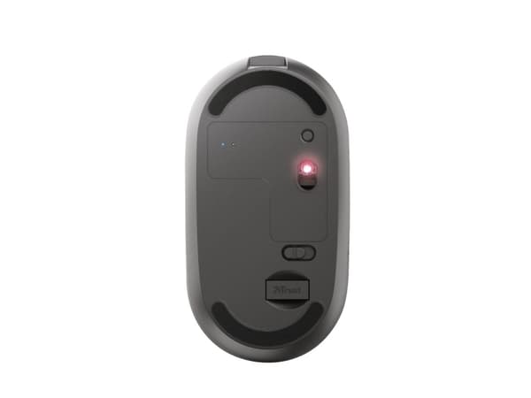 Trust Puck - Mus - höger- och vänsterhänta - optisk - 4 knappar - trådlös - Bluetooth, 2.4 GHz - trådlös USB-mottagare - svart