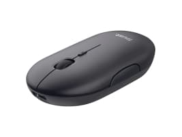 Trust Puck - Mus - höger- och vänsterhänta - optisk - 4 knappar - trådlös - Bluetooth, 2.4 GHz - trådlös USB-mottagare - svart