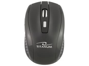 TITANUM TM105K, högerhand, Optisk, RF Trådlös, 1600 DPI, Svart