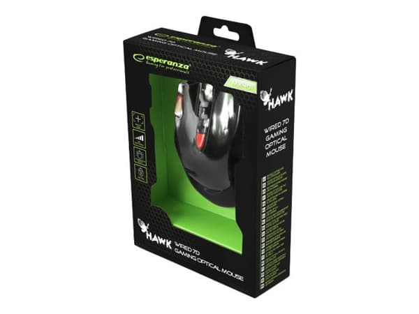 extreme MX401 HAWK - Mus - høyrehendt - optisk - 7 knapper - kablet - USB - svartrød