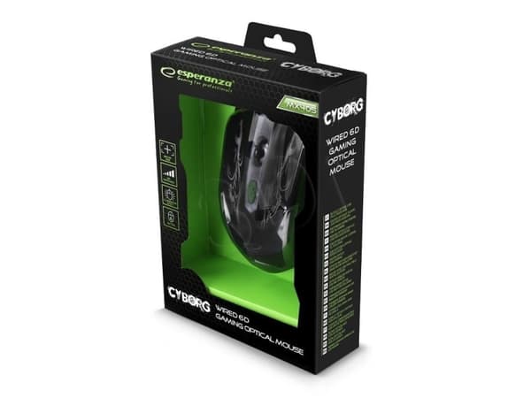Esperanza MX405 CYBORG - Mus - högerhänt - optisk - 6 knappar - kabelansluten - USB