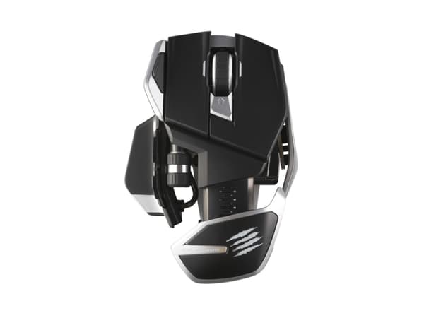 Mad Catz R.A.T. DWS - Mus - ergonomisk - høyrehendt - optisk - 14 knapper - trådløs - 2.4 GHz, Bluetooth 5.0 - USB trådløs mottaker