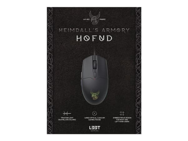L33T Hofud - Mus - höger- och vänsterhänta - optisk - 6 knappar - kabelansluten - USB