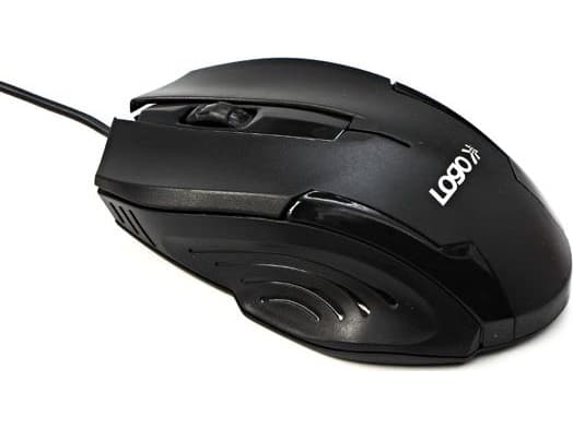 Logo Mouse Logo mouse Shape, 800DPI, optical, 3-lens, USB wired, black