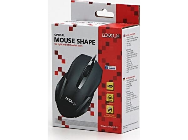 Logo Mouse Logo mouse Shape, 800DPI, optical, 3-lens, USB wired, black