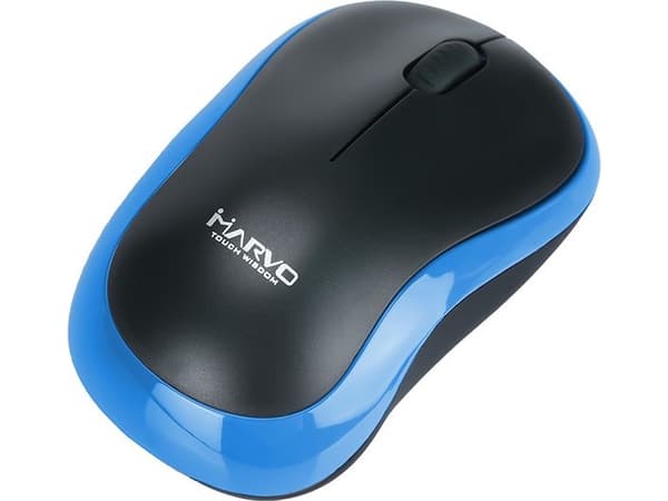 Marvo DWM100BL, kaksikätinen, Optisk, RF trådløst, lajittelu, Blå