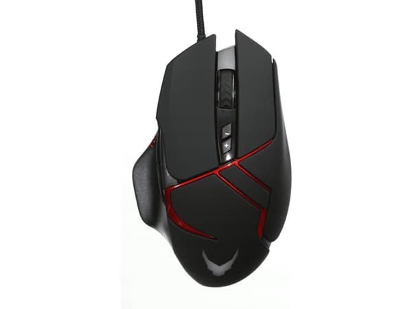 Varr VGM0360 Gaming-mus, høyrehendt, 1,7 m flettet USB-kabel, 1200-1600-2000-3200 dpi justerbar, 138 gram Sort