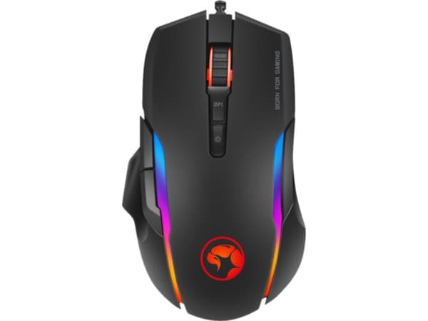 Marvo G945, Ambidextrous, Optisk, USB Type-A, 10000 DPI, Svart
