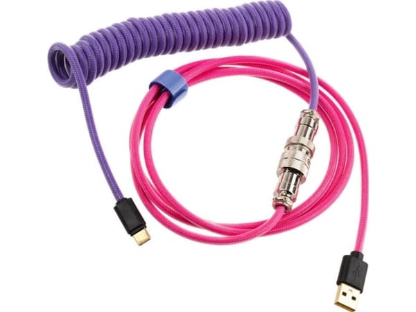 Ducky Premicord, Vaaleanpunainen, Violetti, 1,8 m, 1 kpl, USB A-tyyppi, USB Type-C