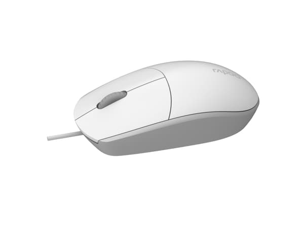 Rapoo N100, Molempikätinen, Optinen, 1600 DPI, Valkoinen