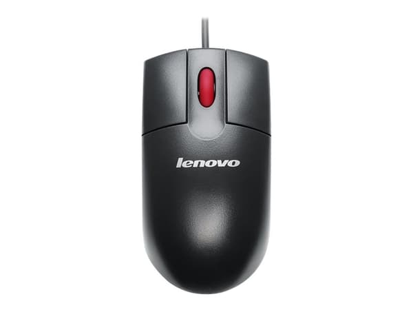 Lenovo - Mus - optisk - 3 knappar - kabelansluten - USB - business black - ASM