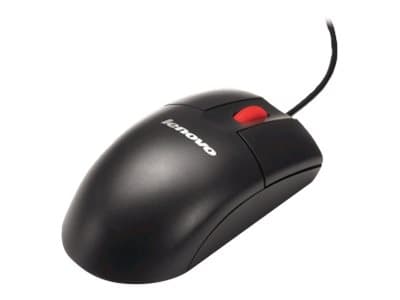 Lenovo - Mus - optisk - 3 knappar - kabelansluten - USB - business black - ASM