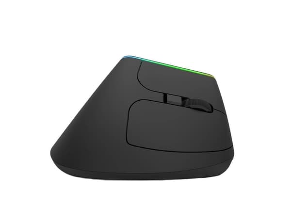 Delux M618DB, högerhand, Vertikal design, Optisk, Trådlös RF + Bluetooth, 4000 DPI, Vit