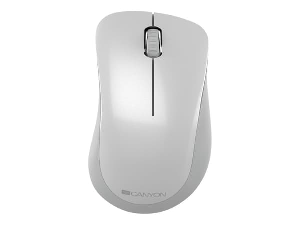 Canyon MW-11 - Mus - högerhänt - optisk - 3 knappar - trådlös - 2.4 GHz - trådlös USB-mottagare - pärlvit Pärlemorfärgad, Vit