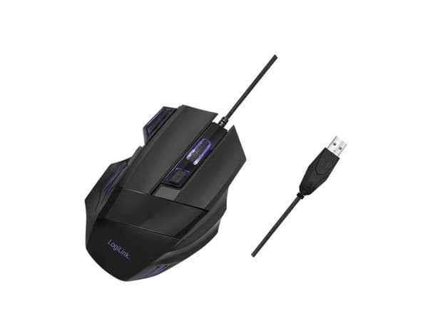 LogiLink ID0202, Oikeakätinen, Optinen, USB A-tyyppi, 2400 DPI, Musta