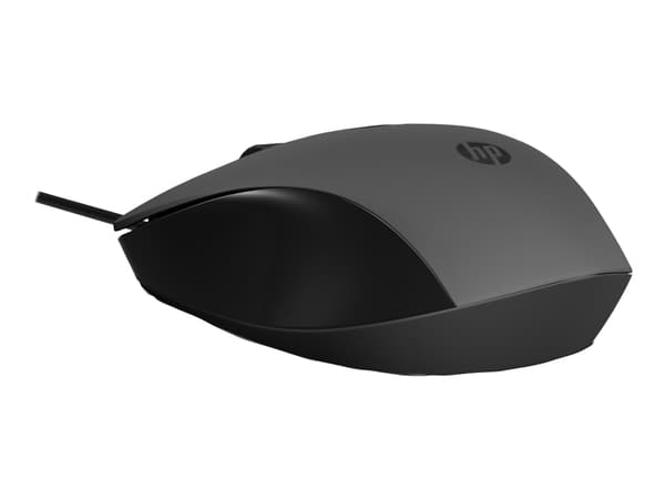 HP 150 - Mus - høyre- og venstrehåndet - optisk - kablet - USB - svart - for HP 21, 22, 24, 27; Laptop 14, 15, 17; Pavilion 24, 27, 32, TP01; Pavilio