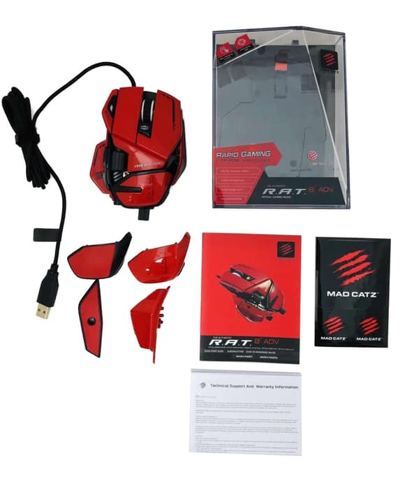 Mad Catz R.A.T. 8+ ADV Optisk Gamingmus, rød