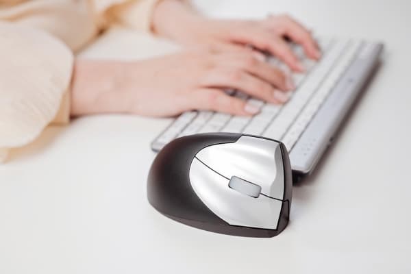 BakkerElkhuizen Handshake Wireless VS4, Venste-hendt, Laser, RF kabel-fri, 2400 DPI, Sort, Sølv