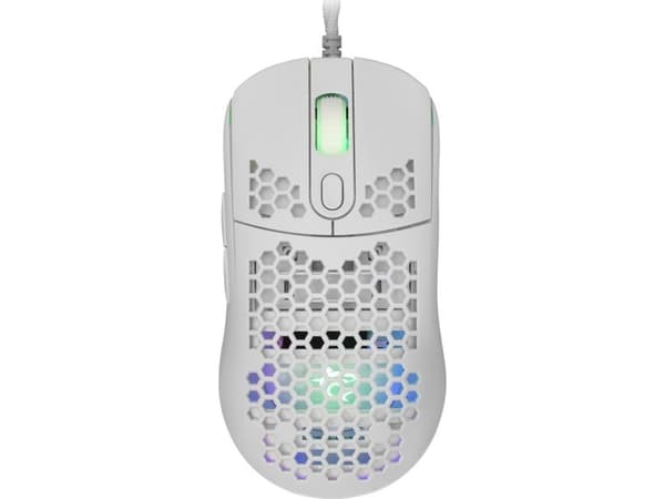 White Shark GALAHAD White, Ambidextrous, Optisk, USB Type-A, 7200 DPI, Vit