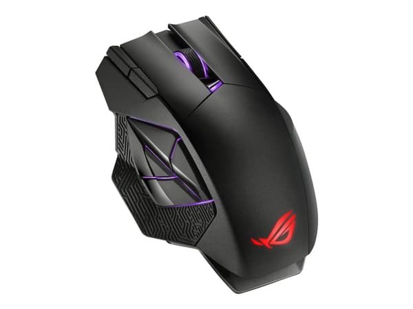 ASUS ROG Spatha X - Mus - högerhänt - optisk - 12 knappar - trådlös, kabelansluten - USB, 2.4 GHz - svart