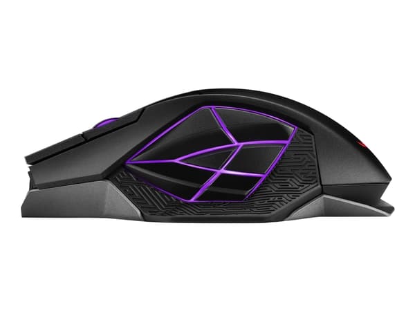 ASUS ROG Spatha X - Mus - högerhänt - optisk - 12 knappar - trådlös, kabelansluten - USB, 2.4 GHz - svart