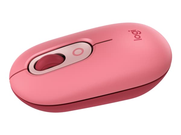 Logitech POP - Mus - tilpassbar emoji - optisk - 4 knapper - trådløs - Bluetooth 5.1 LE - hjerteknuser