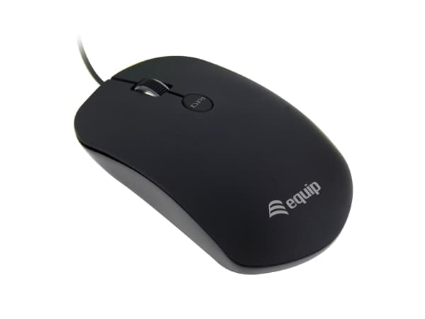 Equip 245114, Ambidextrous, Optisk, USB Type-A, 1600 DPI, Svart