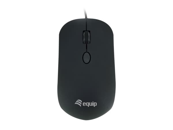 Equip 245114, Ambidextrous, Optisk, USB Type-A, 1600 DPI, Svart