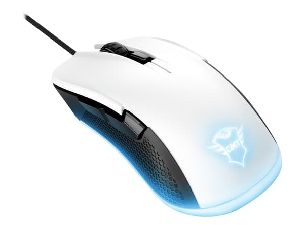 Trust Gaming GXT 922W YBAR - Mus - høyrehendt - optisk - 6 knapper - kablet - USB 2.0 - hvit