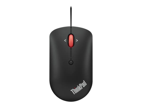 Lenovo ThinkPad Compact - Mus - höger- och vänsterhänta - optisk - 4 knappar - kabelansluten - USB, USB-C - korpsvart - OEM