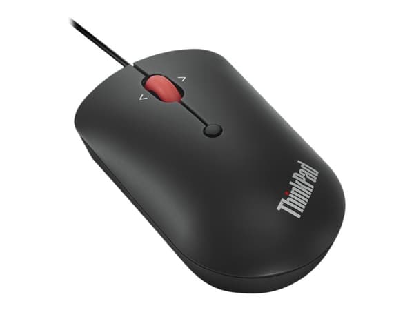 Lenovo ThinkPad Compact - Mus - höger- och vänsterhänta - optisk - 4 knappar - kabelansluten - USB, USB-C - korpsvart - OEM