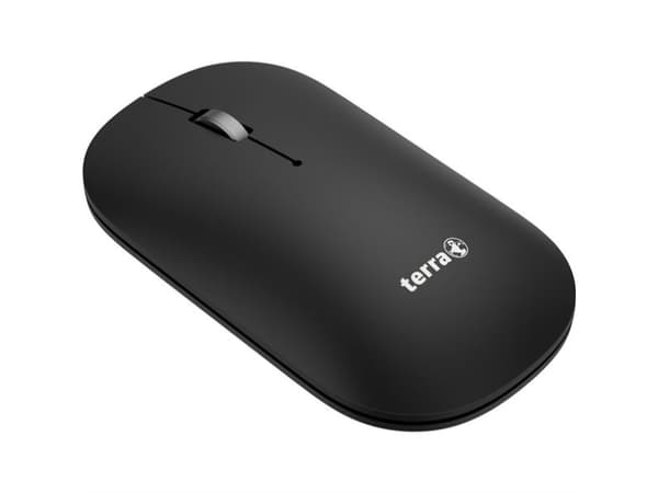 TERRA NBM1000B, Ambidextrous, Optisk, Trådlös RF + Bluetooth, 4000 DPI, Svart
