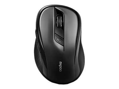 Rapoo M500 - Mus - høyrehendt - optisk - 7 knapper - trådløs - 2.4 GHz, Bluetooth 4.0, Bluetooth 3.0 - USB trådløs mottaker - svart