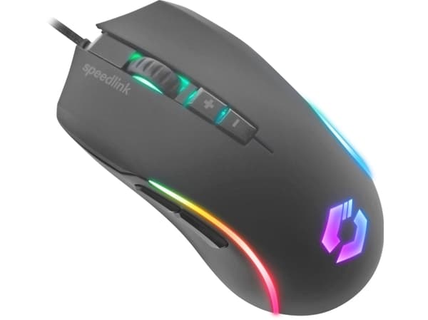 SPEEDLINK ZAVOS - Mus - höger- och vänsterhänta - optisk - 7 knappar - kabelansluten - USB - svart