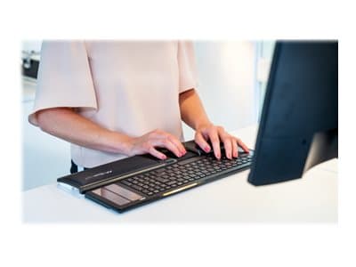 Mousetrapper Advance 2.0+ - Sentral pekeenhet - ergonomisk - 6 knapper - kablet - USB - svart med hvite aksenter - med Mousetrapper Armrest TB214