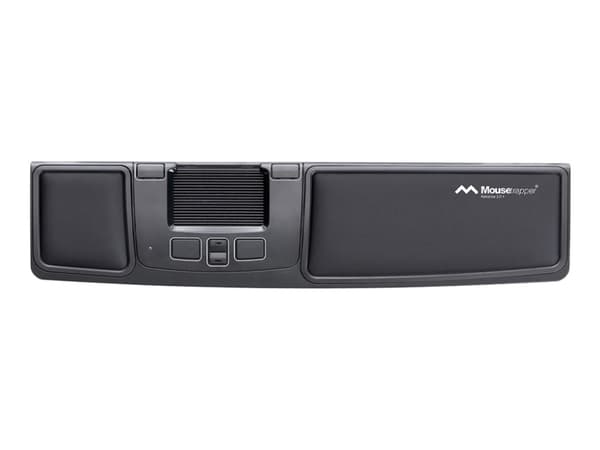 Mousetrapper Advance 2.0+ - Sentral pekeenhet - ergonomisk - 6 knapper - kablet - USB - svart med hvite aksenter - med Mousetrapper Armrest TB214