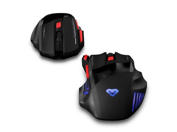 Media-Tech COBRA PRO GORN RF MT1121 - Mus - ergonomisk - høyrehendt - optisk - 6 knapper - trådløs - 2.4 GHz - USB trådløs mottaker