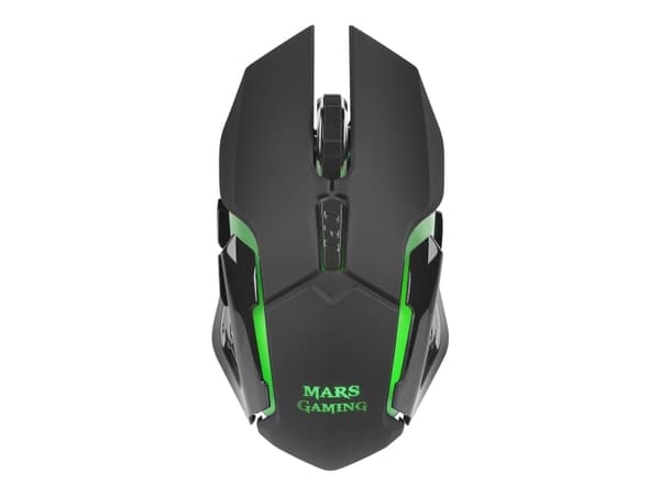 Mars Gaming MMW, Ambidextrous, Optisk, RF Trådlös, 3200 DPI, Svart
