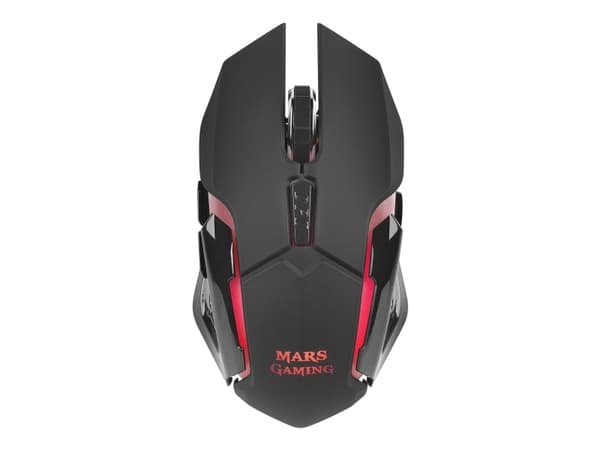 Mars Gaming MMW, Ambidextrous, Optisk, RF Trådlös, 3200 DPI, Svart