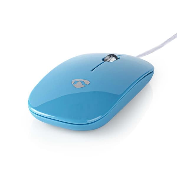 Mus Trådbunden Bordsmodell 3 Knappar Blå USB Nedis