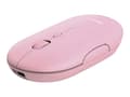 Miniatyrbilde 2 av 5: Trust Puck - Mus - høyre- og venstrehåndet - optisk - 4 knapper - trådløs - Bluetooth, 2.4 GHz - USB trådløs mottaker - rosa