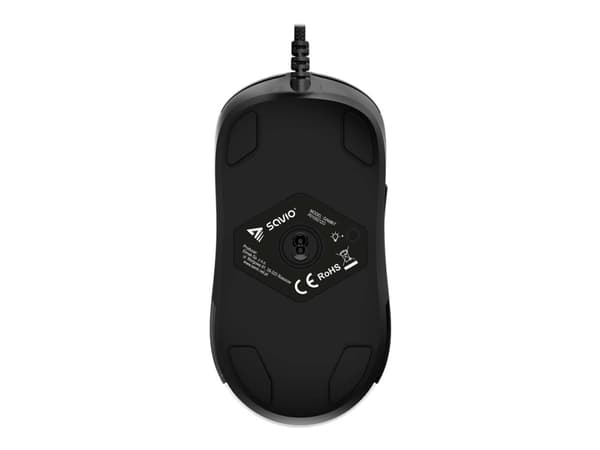 SAVIO Gambit - Mus - optisk - 7 knappar - kabelansluten - USB - svart - hängande låda