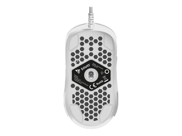 SAVIO HEX-R - Mus - kabelansluten - USB - vit - hängande låda