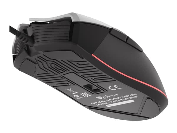 Genesis Krypton 290 - Mus - ergonomisk - optisk - 7 knappar - kabelansluten - USB 2.0 - vit