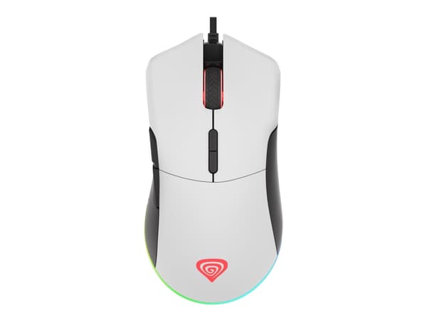 Genesis Krypton 290 - Mus - ergonomisk - optisk - 7 knappar - kabelansluten - USB 2.0 - vit