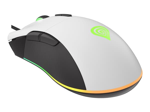 Genesis Krypton 290 - Mus - ergonomisk - optisk - 7 knappar - kabelansluten - USB 2.0 - vit