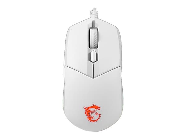 MSI Clutch GM11 - Mus - høyre- og venstrehåndet - optisk - 6 knapper - kablet - USB - hvit