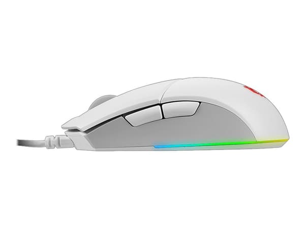 MSI Clutch GM11 - Mus - høyre- og venstrehåndet - optisk - 6 knapper - kablet - USB - hvit